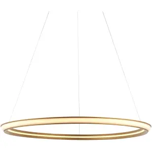 Hanging Ceiling Pendant Light - Satin Gold Paint & White Silicone - 41W LED (Smd 2835) Warm White