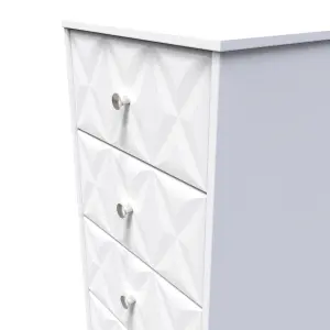 San Jose Ready assembled White 5 Drawer Bedside chest (H)1120mm (W)450mm (D)395mm