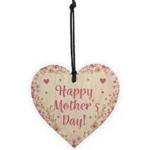 Happy Mothers Day Gifts for Mum Nan Mummy Nanny Grandma Wood Heart Plaque