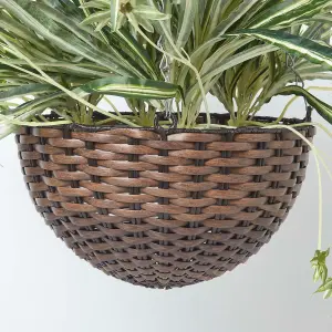 Homescapes Artificial Hanging Basket Spider Plant, 60 cm