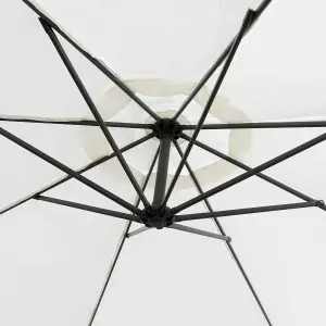 KCT Garden Parasol 3.5m Large Cream Cantilever