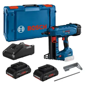 Bosch Professional BITURBO Cordless Concrete Nailer GNB 18V-38 - 2 X PROCore 4ah