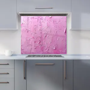 Bright Pink Textured Effect Premium Glass Kitchen Splashback W700mm x H750mm