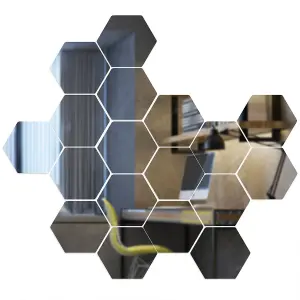 Walplus Hexagonal Mirror Sticker Wall Sticker Bedroom Home Decorations