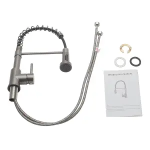 Grey Commercial Swivel Pull out Kitchen Tap Mixer Tap Faucet