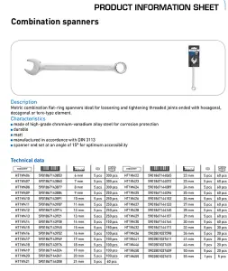 Spanner Combination Wrench CRV Open Ended Round Fixed Head Spanners 28mm - Fixed