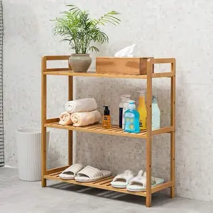 3 Tier Standing Wood Bookshelf for Living Room Home 680mm(W)