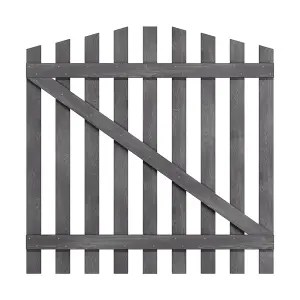 Grey 120x120cm Outdoor Wooden Garden Gate Spruce Wood Fence Door with Door Bolt