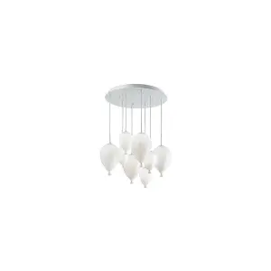 Luminosa Clown  8 Light Medium Balloon Cluster Pendant White, G9