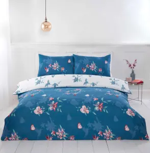 Hummingbird Microfibre Floral Polyester Duvet Set With Pillowcase