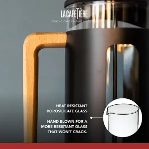 La Cafetiere Pisa Glass Cafetiere with Stainless Steel Frame