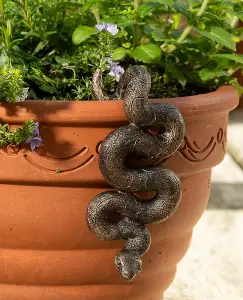 Antique Bronze Coloured Boa Constrictor Pot Buddy Plant Pot Hanger