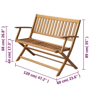 vidaXL Garden Bench 120 cm Solid Acacia Wood