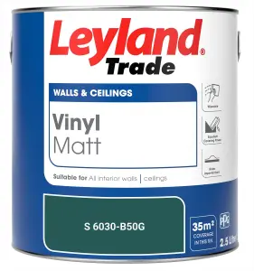 Leyland Trade Vinyl Matt Walls & Ceilings Emulsion Paint (S 6030-B50G) 2.5L