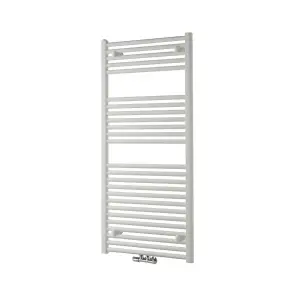 Nes Home 1200 x 600 mm Central Connection Designer Towel Radiator White Single Straight