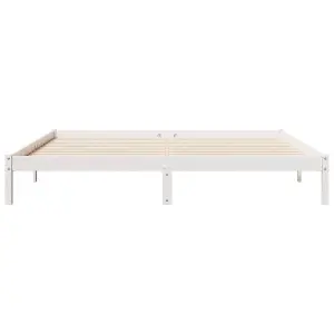 Berkfield Extra Long Bed Frame without Mattress White 200x210 cm Solid Wood Pine