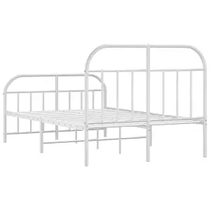 Berkfield Metal Bed Frame with Headboard and Footboard White 120x200 cm