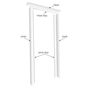 Universal White Primed Door Lining Set - 2070mm x 133mm