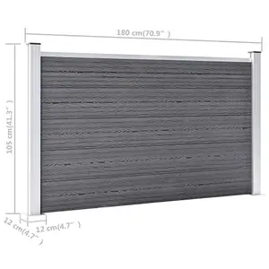 Berkfield Garden Fence WPC 526x106 cm Grey