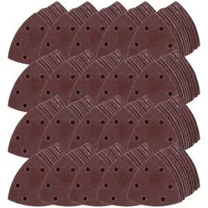 90mm Triangular Sanding Abrasive Discs Pads Hook Loop Backing 40 Grit 1000pk