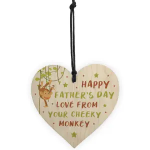 Funny Cheeky Fathers Day Gift Wooden Heart Dad Gift From Daughter Son Keepsake