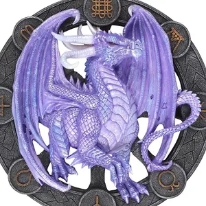 Anne Stokes Samhain Resin Dragon Plaque Purple/Grey (One Size)