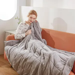 Teddy Fleece Weighted Blanket Quilted Sherpa Throw Deep Sleep Therapy Relax - 125 x 180cm - 6kg