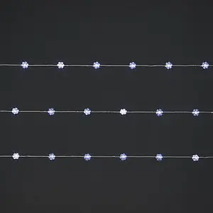 100 Ice white Snowflake wire LED With timer function String lights with 8.22m Silver cable