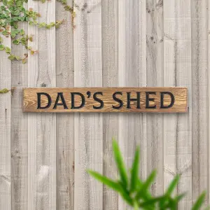 Peak Heritage Engraved Wooden Sign 60cm - Dad's Shed