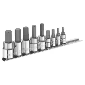 Expert 1/4 & 3/8in Drive Hex Bit Socket Set, 9 Piece