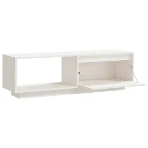 Berkfield TV Cabinet White 110x30x33.5 cm Solid Pinewood