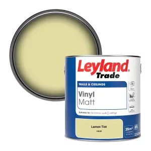 Leyland Trade Vinyl Matt Walls & Ceilings Emulsion Paint Lemon Tint (10E49) 2.5L