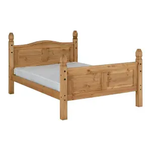 Corona 5ft Bed High Foot End in Distressed Waxed Pine 2 Man Delivery