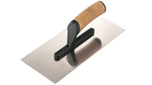 Toolty Stainless Steel Trowel with Cork Handle on Polyamide Foot 280mm for Plastering Rendering Finishing Smoothing DIY