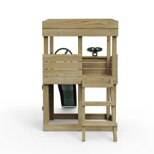 Rebo Children's Wooden Lookout Tower Playhouse with 6ft Slide - Adventure Set