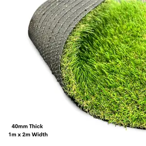 Luxury 40mm Artificial Grass High Quality Artificial Astro Turf Lawn - 1m x 2m Width