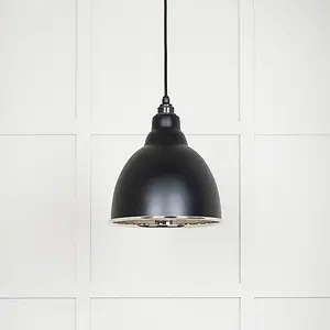 Smooth Nickel Brindley Pendant in Elan Black