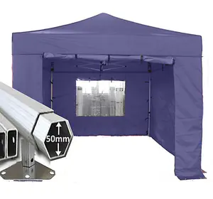 3m x 3m Extreme 50 Instant Shelter Pop Up Gazebos Frame, Canopy & Sides - Navy Blue