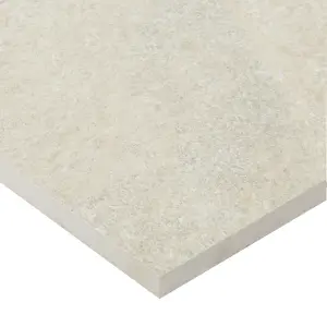 Quartzite Beige Matt Stone effect Textured Porcelain Outdoor Floor Tile, Pack of 2, (L)600mm (W)600mm