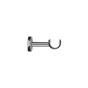 GoodHome Olympe Grey Polished Nickel effect Metal Short Curtain pole bracket (Dia)28mm