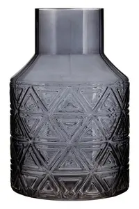 Interiors by Premier Dakota Dark Grey Glass Vase