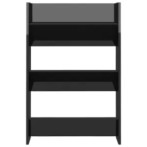 Wall Shoe Cabinets 2 pcs High Gloss Black 60x18x90cm Engineered Wood