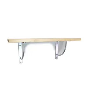 Solid Pine Rustical Shelf Primed with LUK05 Bracket 25x70cm