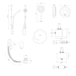 Aqualisa Optic Q Exposed valve HP/Combi Smart Digital mixer Shower with overflow bath filler & Adjustable head