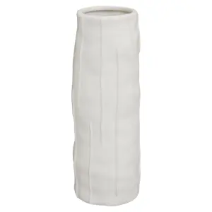 Interiors by Premier Traditional Stoneware White Large Vase, Versatile Flower Vase, Compact And Lightweight Vase For Flowers