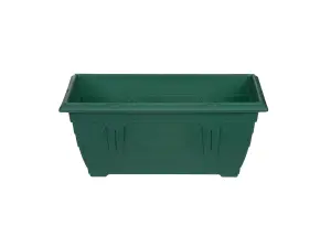 40cm Small Plastic Venetian Window Box Trough Planter Pot Green Colour