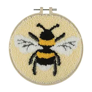 P/NEEDLE HOOP BEE - Punch Needle Kit: Yarn and Hoop: Bee - Trimits