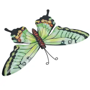 Medium Metal Green Butterfly Wall Art Garden/Home Ornament 21.5 X 33.5CM