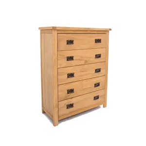 Lugo 5 Drawer Chest of Drawers Bras Drop Handle