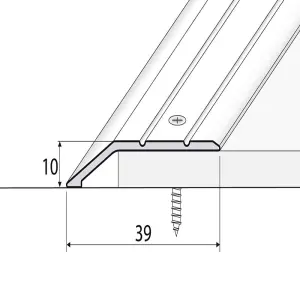 A11 900mm x 40mm 2mm Anodised Aluminium Door Threshold Ramp Profile - Gold, 0.9m